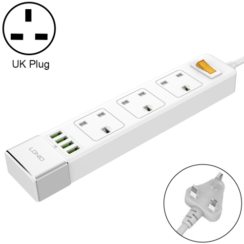 

LDNIO SK3460 4 x USB Ports Multi-function Travel Home Office Socket, Cable Length: 1.6m, UK Plug