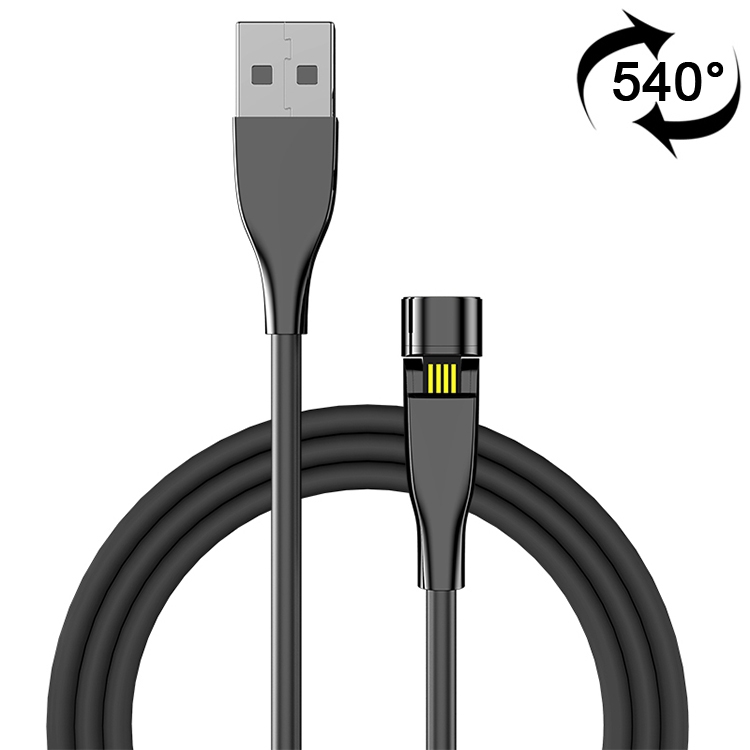 

1m 540 Degree Rotating USB Magnetic Charging Cable, No Charging Head (Black)