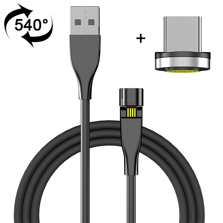 

2m USB to USB-C / Type-C 540 Degree Rotating Magnetic Charging Cable (Black)