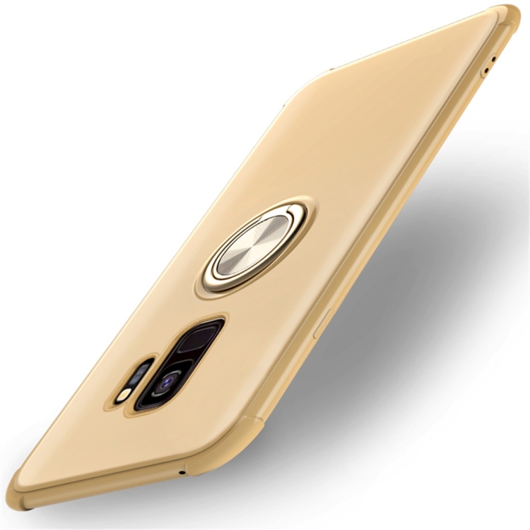 

Shockproof TPU Protective Case for Galaxy S9, with Holder (Gold)