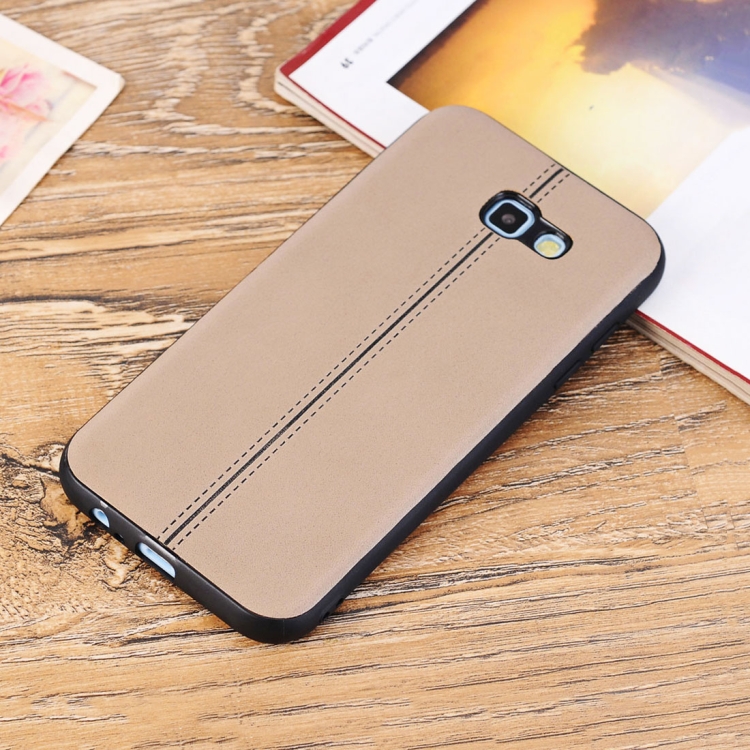 

For Galaxy A5 (2017) Plain Weave Texture Leather Surface Protective Back Cover Case (Brown)