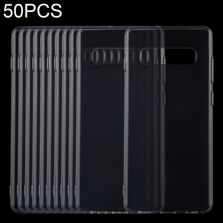 

50 PCS 0.75mm Ultrathin Transparent TPU Soft Protective Case for Samsung Galaxy S10 Plus