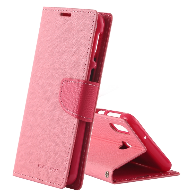 

GOOSPERY FANCY DIARY Horizontal Flip PU Leather Case for Galaxy M20, with Holder & Card Slots & Wallet (Pink)