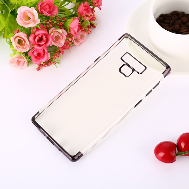 

Three Sections Electroplating Side TPU Protective Back Case for Galaxy Note9(Black)