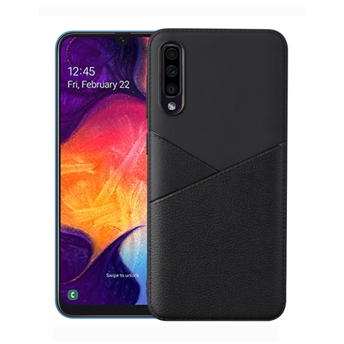 

Ultra-thin Shockproof Soft TPU + Leather Case for Galaxy M10 (Black)