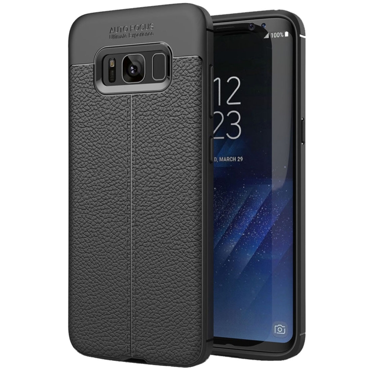 

For Galaxy S8 Litchi Texture TPU Protective Back Cover Case (Black)