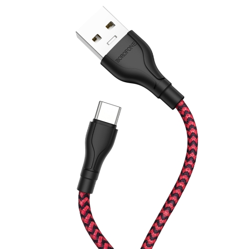 

Borofone BX39 1m 2.4A Max Output USB to USB-C / Type-C Beneficial Charging Data Cable (Black Red)