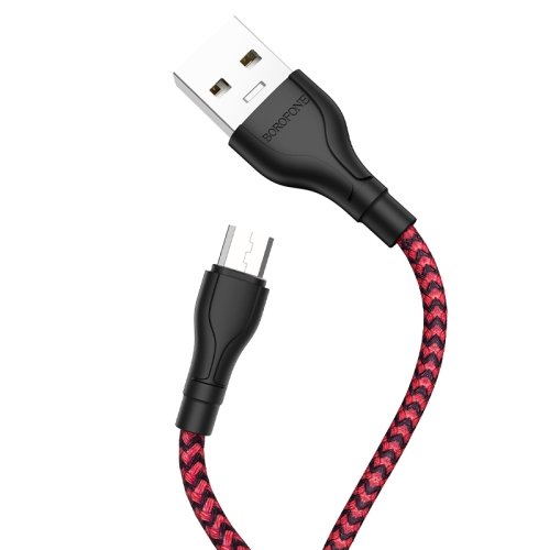 

Borofone BX39 1m 2.4A Max Output USB to Micro USB Beneficial Charging Data Cable (Black Red)