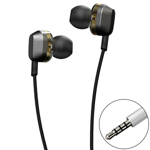 

WK Y9 3.5mm In-Ear Double Moving Coil HIFI Stereo Wired Earphone (Black)