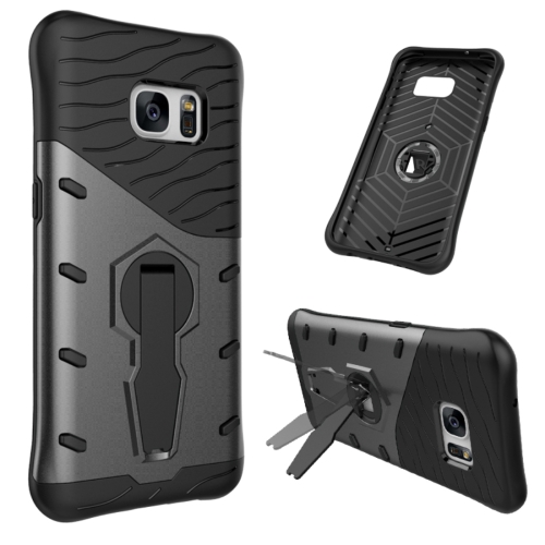 

For Galaxy S7 / G930 Shock-Resistant 360 Degree Spin Tough Armor TPU+PC Combination Case with Holder(Black)