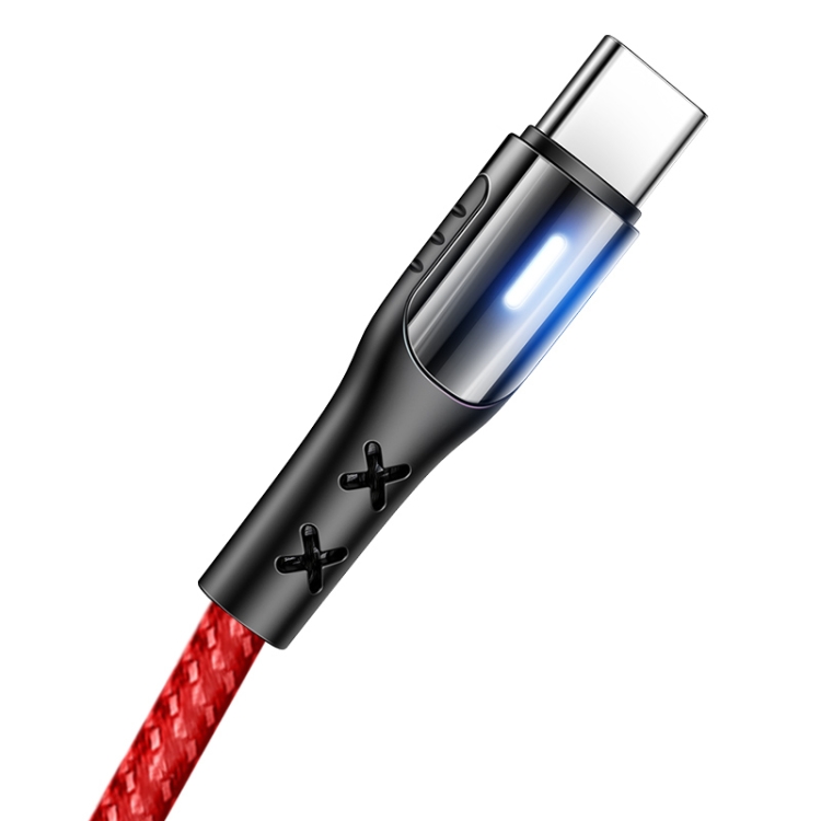 

USAMS US-SJ320 U27 2m 5A USB to USB-C / Type-C Data Sync Charging Cable with Indicator Light(Red)
