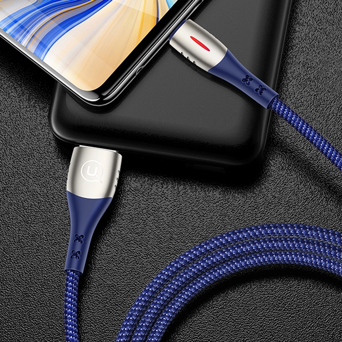 

USAMS US-SJ306 2m 2A USB to USB-C / Type-C Data Sync Charging Cable with Smart Power-off Function(Blue)