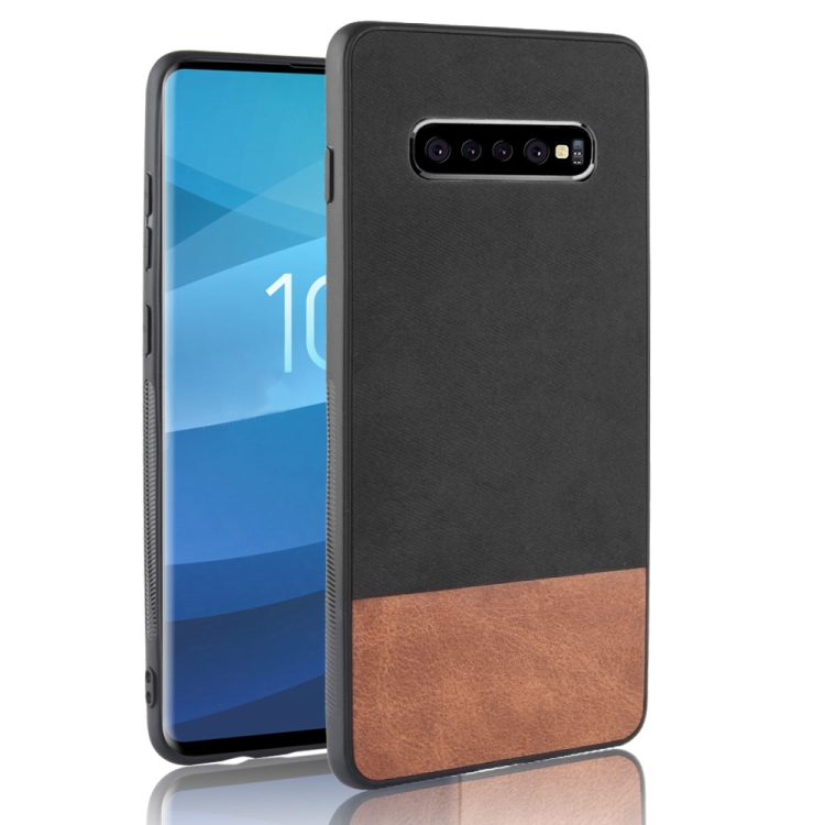 

Shockproof Color Matching Denim PC + PU + TPU Case for Galaxy S10+ (Black)