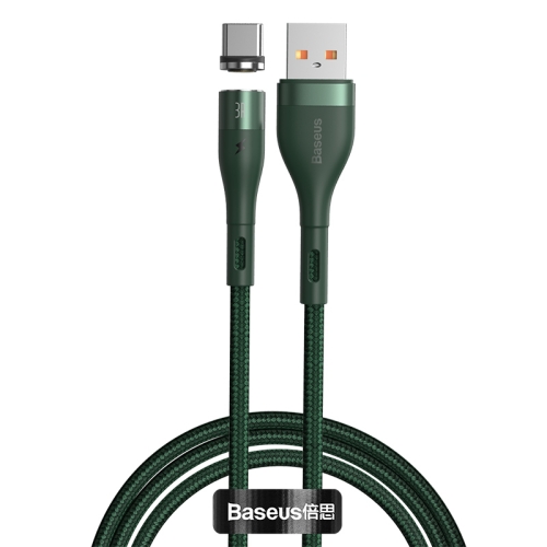 

Baseus 3A USB to USB-C / Type-C Zinc Magnetic Fast Charging Sync Data Cable, Length: 1m(Dark Green)