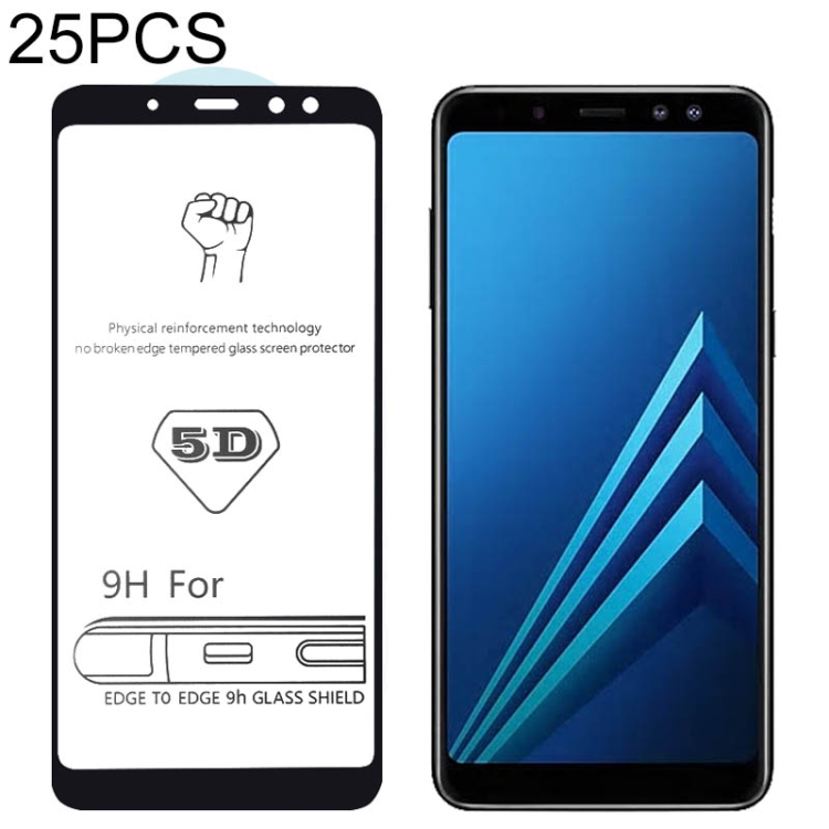 Screen Protector Protective 25 PCS 9H 5D Full Glue Full Screen Tempered Glass Film for Galaxy A6s Glass Film