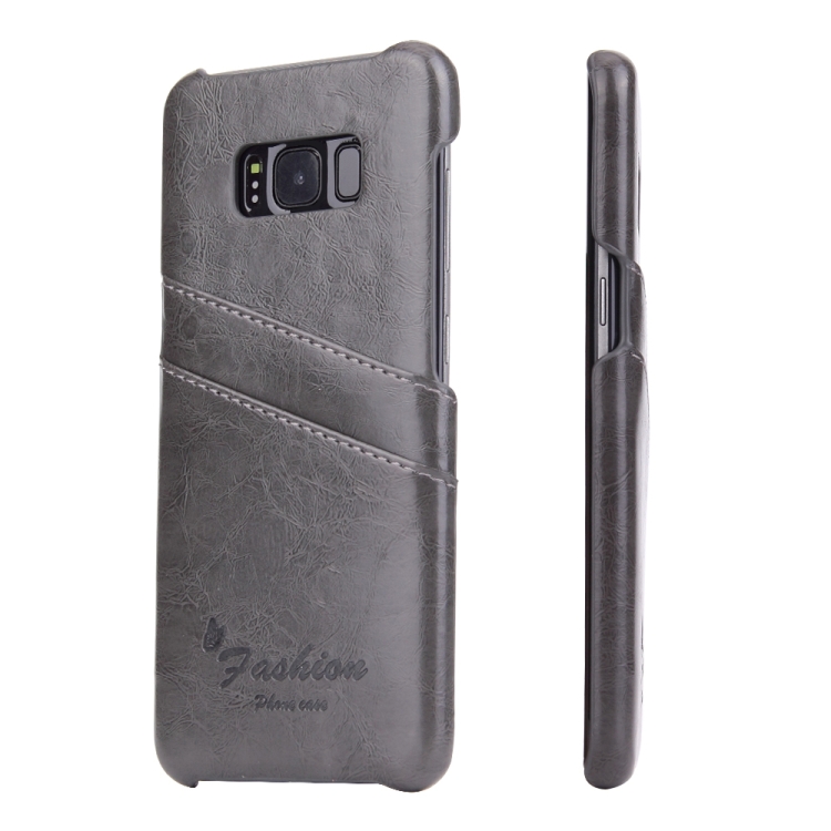 

Fierre Shann Retro Oil Wax Texture PU Leather Case for Galaxy S8, with Card Slots(Black)