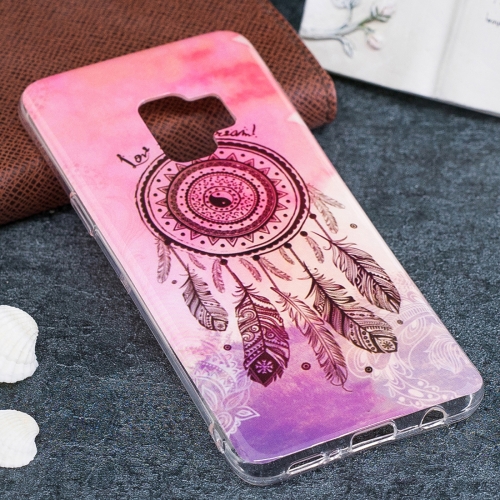 

For Galaxy S9 IMD Feather Pink Dream Catcher Pattern TPU Soft Protective Back Case