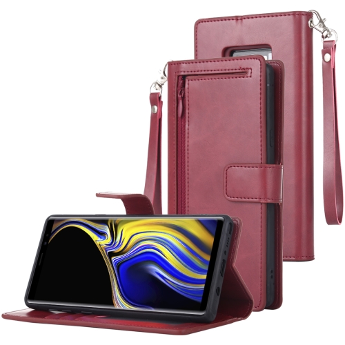 

MERCURY GOOSPERY DETACHABLE DIARY Horizontal Flip Leather Case with Holder & Card Slots & Zipper & Wallet for Galaxy Note 9 (Wine Red)
