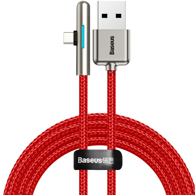 

Baseus Iridescent Lamp HW Flash Charge Mobile Game USB for Type-C 40W, Length：1m(Red)