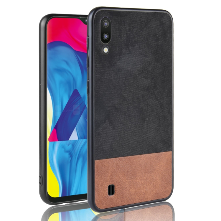 

Shockproof Color Matching Denim PC + PU + TPU Case for Galaxy M10 (Black)