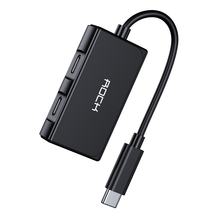 

ROCK CA05 3 In 1 Type-C / USB-C Charging Audio Adapter Cable, Length: 18cm(Black)