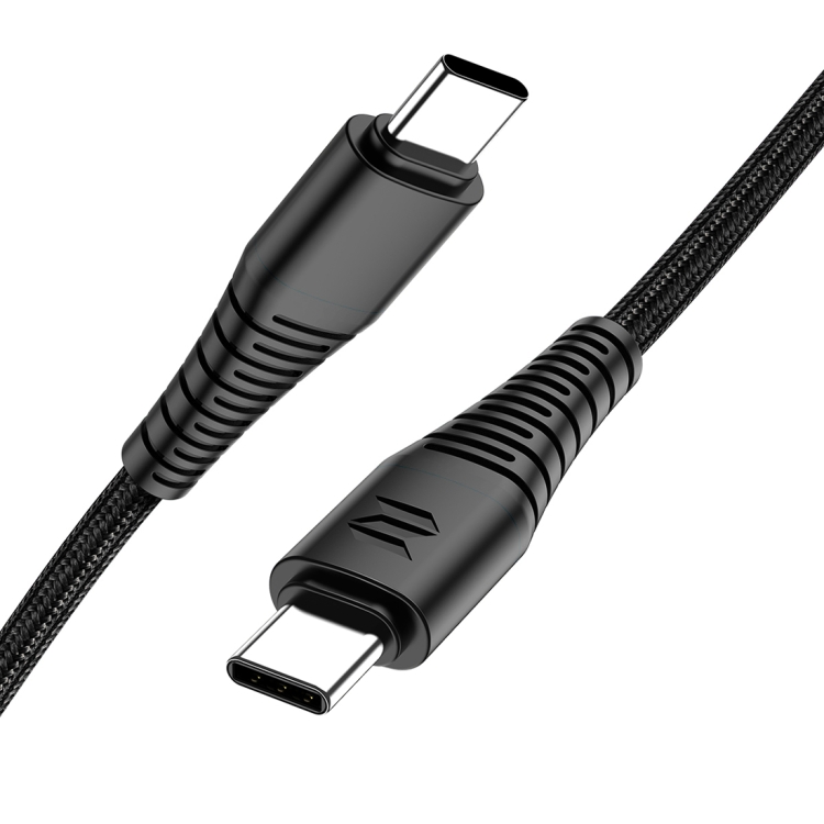 

ROCK Z11 3A Type-C / USB-C to Type-C Hi-tensile Sync Round Charging Cable, Length: 100cm (Black)