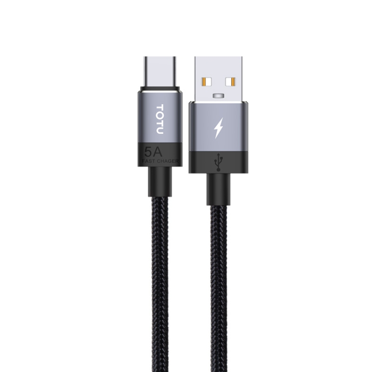 

TOTUDESIGN Speedy Series BT-001 5A USB-C / Type-C Interface Data Sync Fast Charge Data Cable, Cable Length: 2m (Grey)