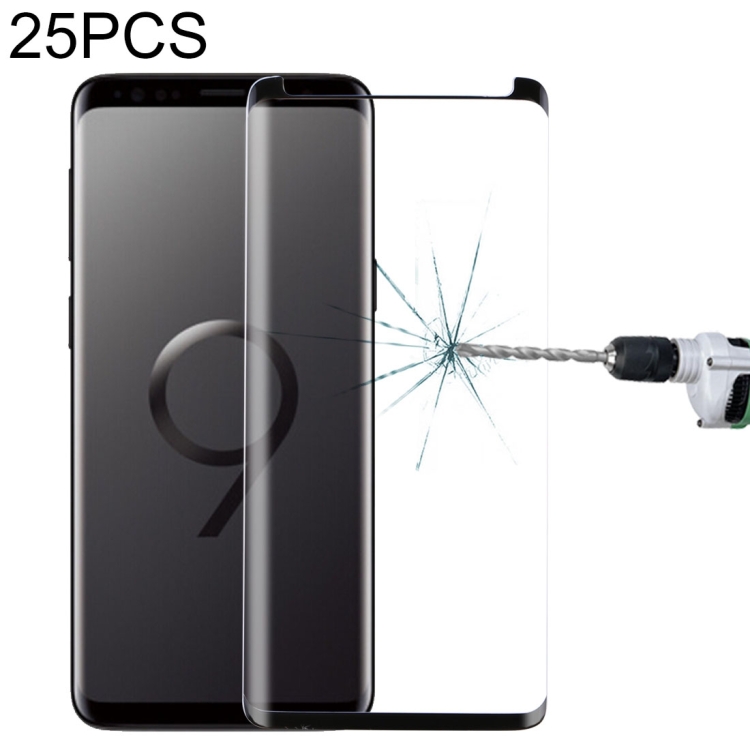 

25 PCS For Galaxy S9 Plus Case Friendly Screen Curved Tempered Glass Film(Black)