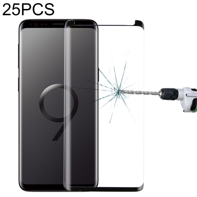 

25 PCS For Galaxy S9 9H Surface Hardness 3D Curved Edge Anti-scratch Non-full Screen HD Tempered Glass Screen Protector(Black)