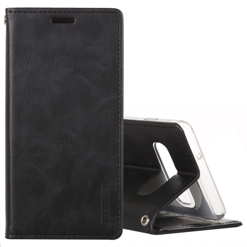

GOOSPERY BLUE MOON FLIP Series Crazy Horse Texture Horizontal Flip Leather Case for Galaxy S10, with Holder & Card Slots & Wallet (Black)