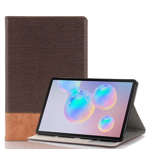 

For Galaxy Tab S6 T860 / T865 Cross Texture Horizontal Flip Leather Case with Holder & Card Slots & Wallet (Coffee)