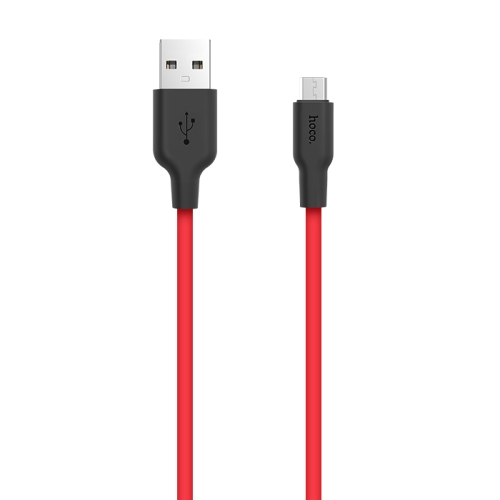 

HOCO X21 USB to Micro USB Interface Silicone Charging Data Cable, Length: 1m(Black Red)