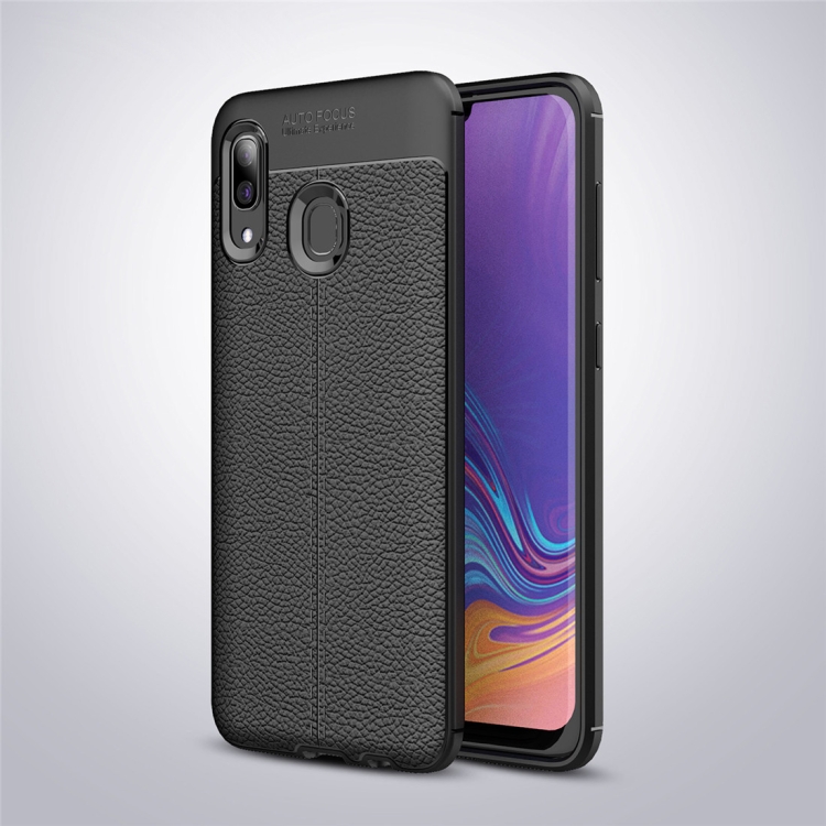 

Litchi Texture TPU Shockproof Case for Galaxy A30(Black)