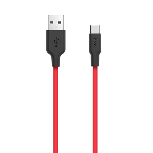 

HOCO X21 USB to USB-C / Type-C Interface Silicone Charging Data Cable, Length: 1m (Black Red)