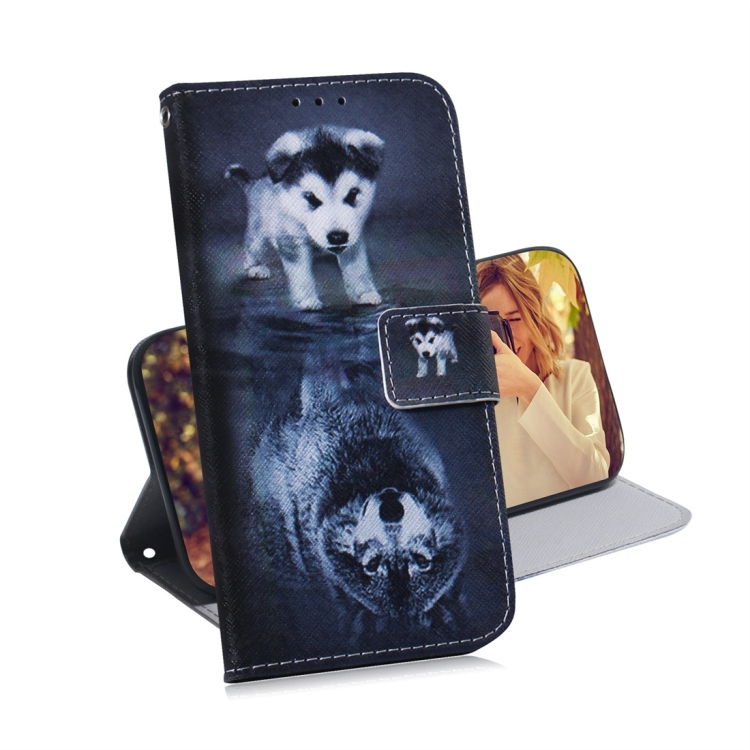 

Wolf and Dog Pattern Coloured Drawing Horizontal Flip Leather Case for Galaxy J6 Plus, with Holder & Card Slots & Wallet