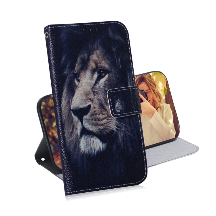 

Lion Pattern Coloured Drawing Horizontal Flip Leather Case for Galaxy A50, with Holder & Card Slots & Wallet