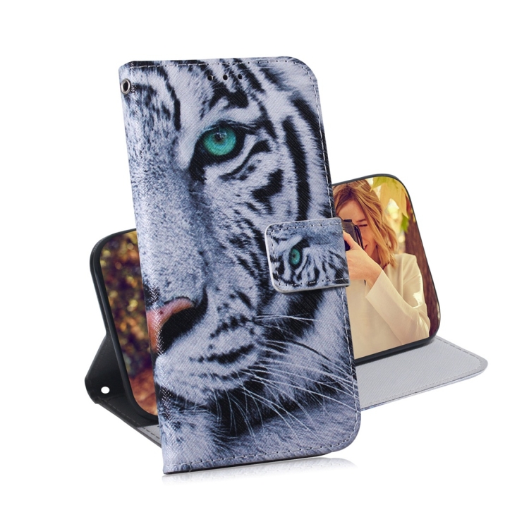 

Tiger Pattern Coloured Drawing Horizontal Flip Leather Case for Galaxy A7 (2018) / A750F, with Holder & Card Slots & Wallet