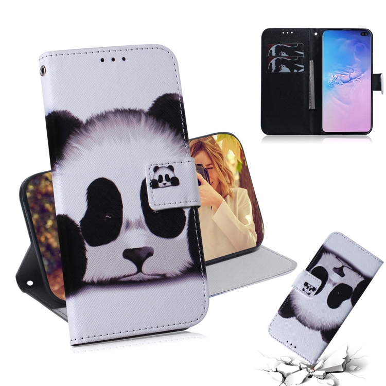 

Panda Pattern Coloured Drawing Horizontal Flip Leather Case for Galaxy S10 Plus, with Holder & Card Slots & Wallet