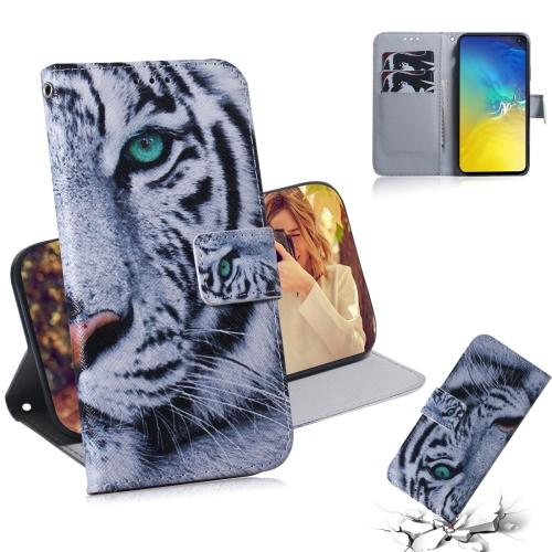 

Tiger Pattern Coloured Drawing Horizontal Flip Leather Case for Galaxy S10 E, with Holder & Card Slots & Wallet