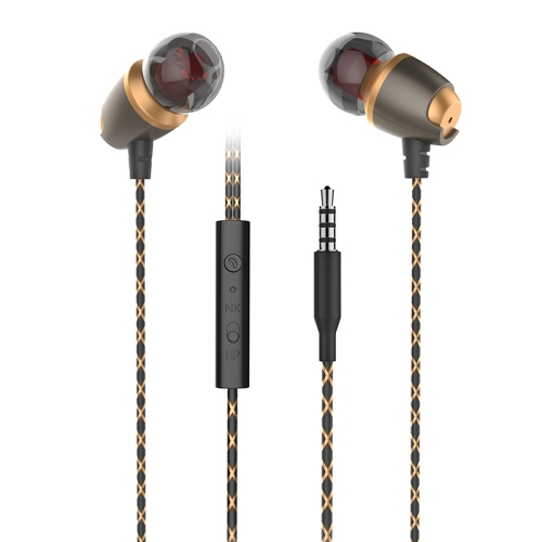 

QKZ DM11 Magnetic Earphones In-ear Bass Metal Sports Music Headphones, Microphone Version (Gold)