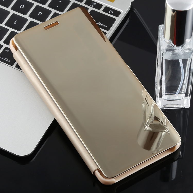 

Electroplating Mirror Horizontal Flip Case for Galaxy A9 (2018), with Holder (Gold)