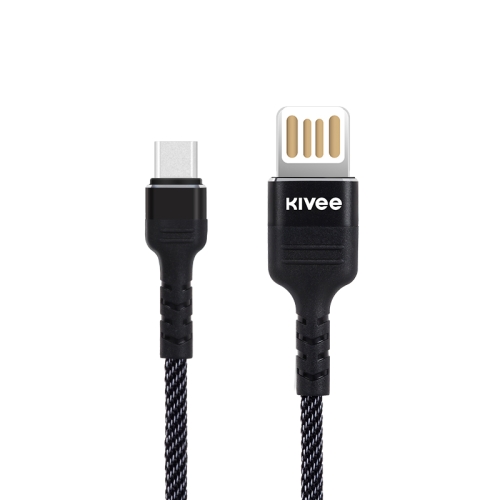 

KIVEE KV-CB05 2A Type-C / USB-C to USB Nylon Charging Cable, Length: 1m (Black)