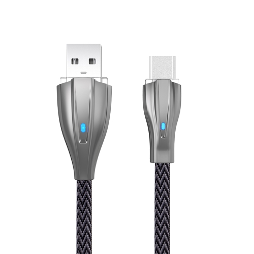 

KIVEE KV-CB021B 5A Type-C / USB-C to USB Nylon Weave Charging Data Cable, Length: 1.2m (Black Grey)