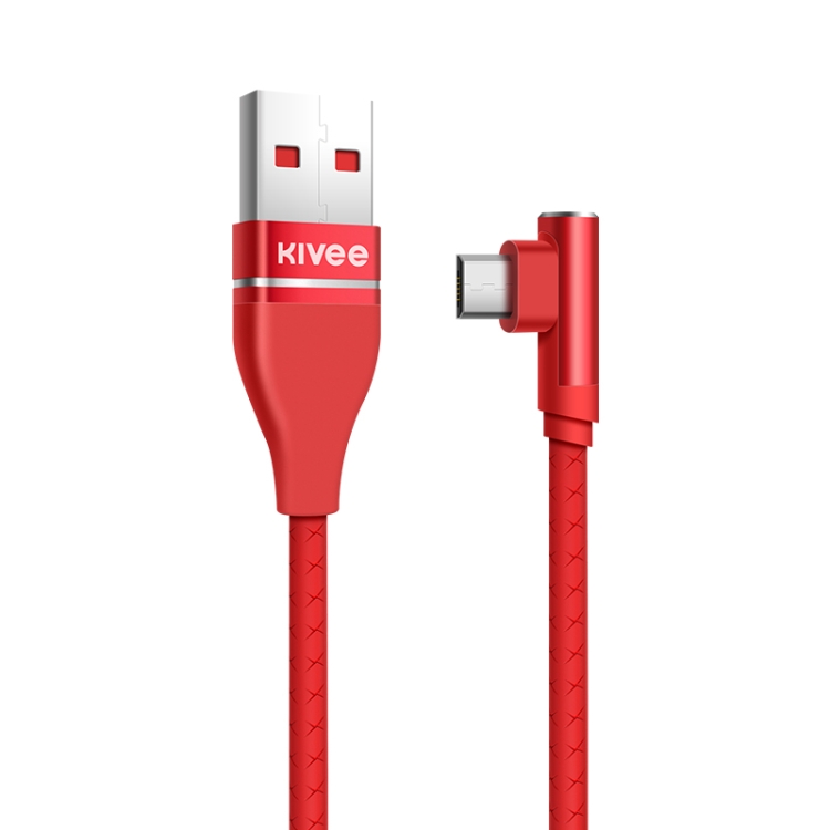 

KIVEE KV-CG011 2.1A Micro to USB Single Angle Head Design Charging Cable, Length: 1m (Red)