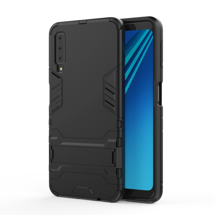

Shockproof PC + TPU Case for Galaxy A7 (2018), with Holder(Black)