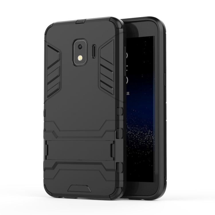 

Shockproof PC + TPU Case for Galaxy J2 Core, with Holder(Black)