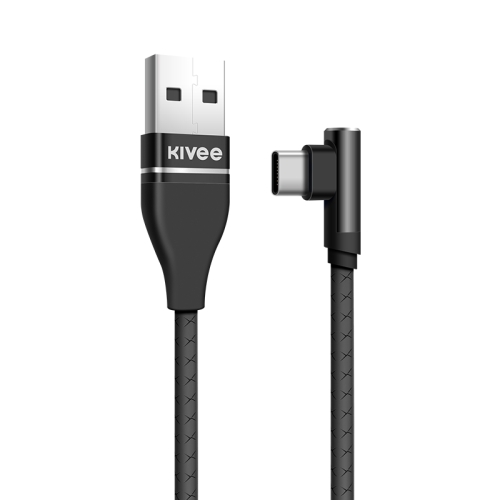 

KIVEE KV-CG011 2.1A Type-C / USB-C to USB Single Angle Head Design Charging Cable, Length: 1m (Black)