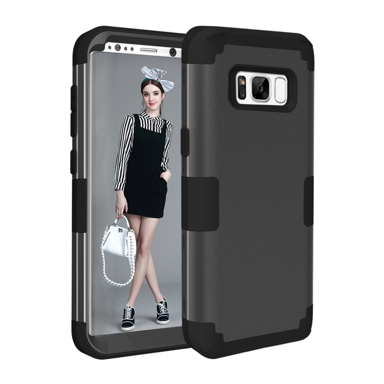 

For Galaxy S8 Dropproof 3 in 1 Silicone sleeve for mobile phone(Black)