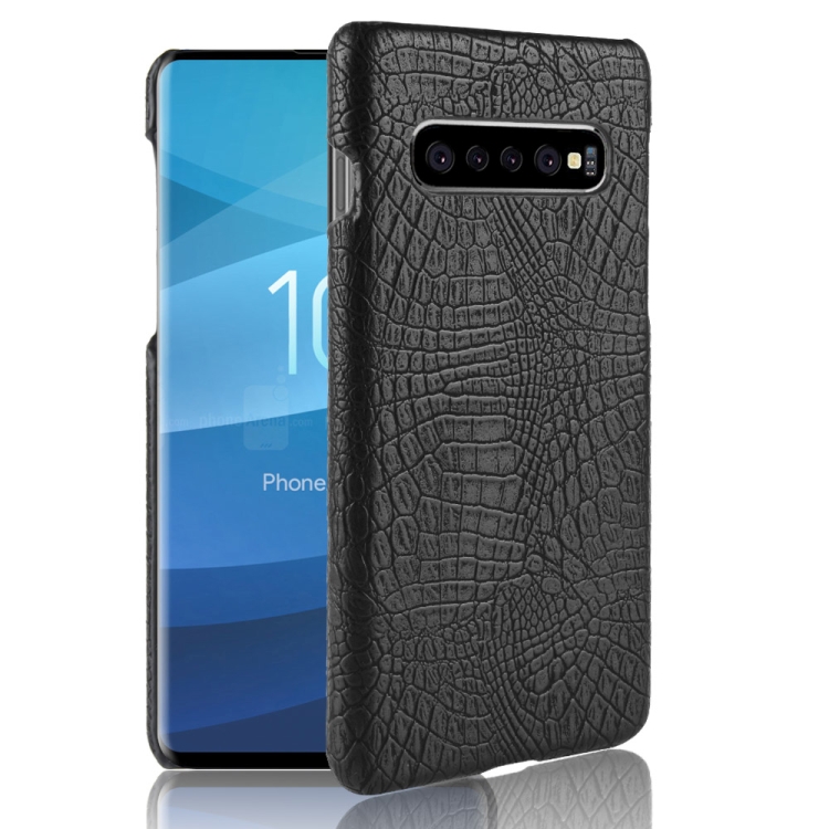 

Shockproof Crocodile Texture PC + PU Case for Galaxy S10+ (Black)