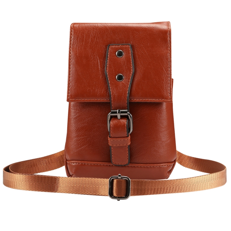 

Men Litchi Texture PU Universal Phone Single-shouler / Waist Bag, For iPhone, Samsung, Galaxy Note9, Huawei, Xiaomi, HTC, Sony, Lenovo and other 5.5~6.5 inch Smartphones(Brown)